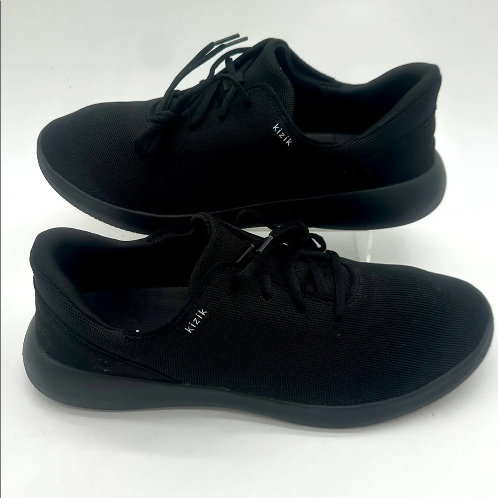 Kizik Men's Size 15W Madrid Eco Knit Triple Black Lace Up Sneakers